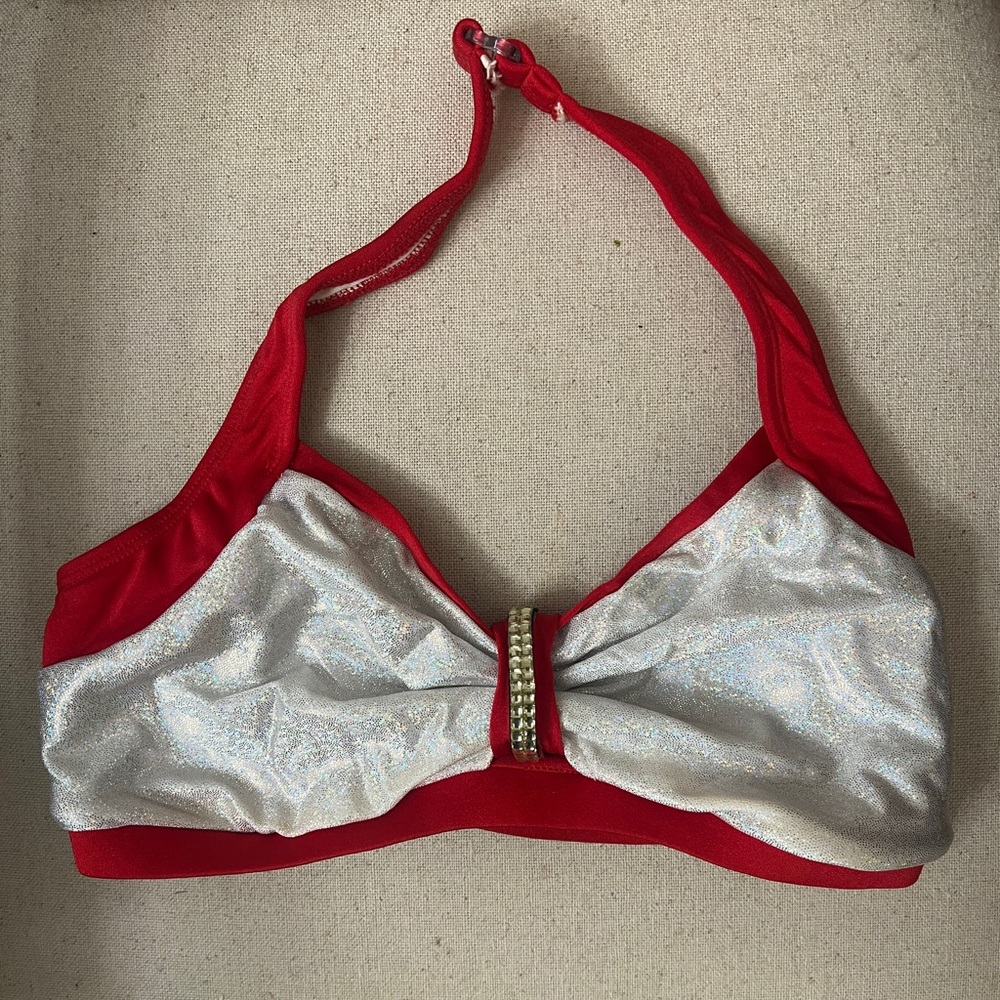 The Line Up Red and Silver Women's dance cheer audition tryout top